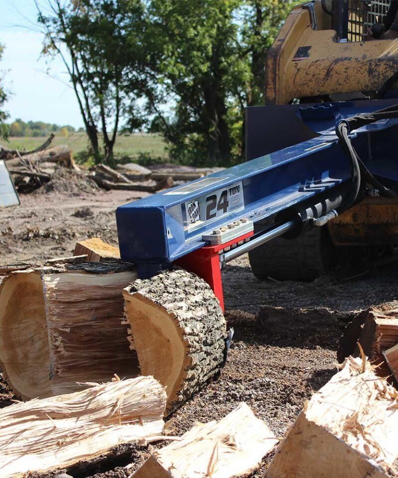 24 Ton Iron & Oak Upside Down Skid Steer Log Splitter Attachment (SMH2419) - Image 5