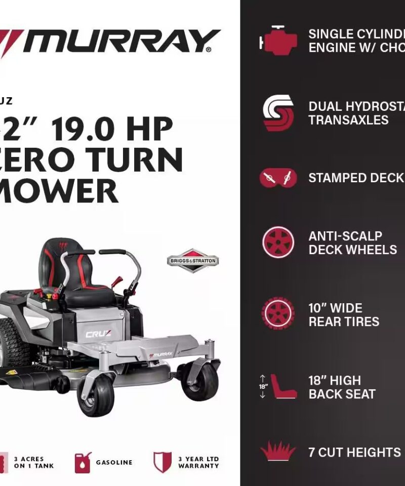 Alternative view of Cruz 42 In. 19.0 HP 540Cc EX1900 Series Briggs and Stratton Engine Dual Hydrostatic Drive Gas Zero Turn Mower