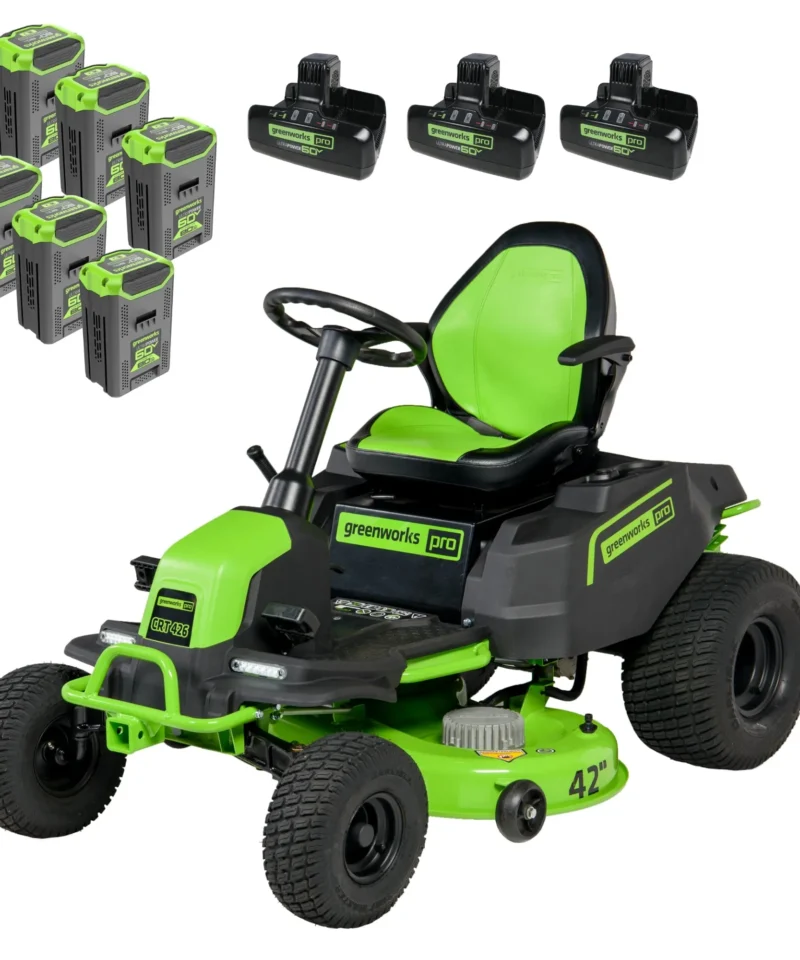 Greenworks 60V 42″ Cordless Battery CrossoverT Riding Lawn Mowers.