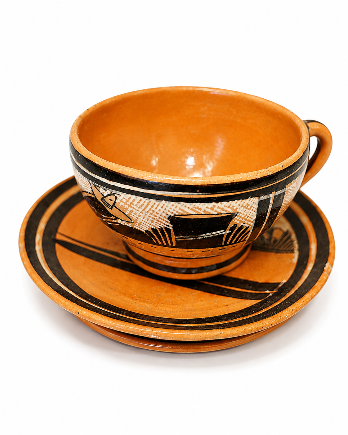 Rustic Vintage Ceramic Cup & Saucer