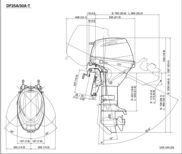 Alternative view of Suzuki 30 HP Outboard Motor DF30ATLW5