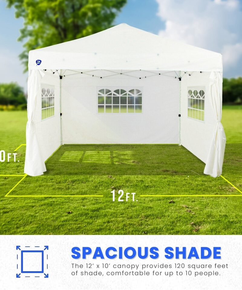 Alternative view of Venture 12 x 10 Foot Lawn Garden Event Outdoor Pop Up Canopy Tent, White