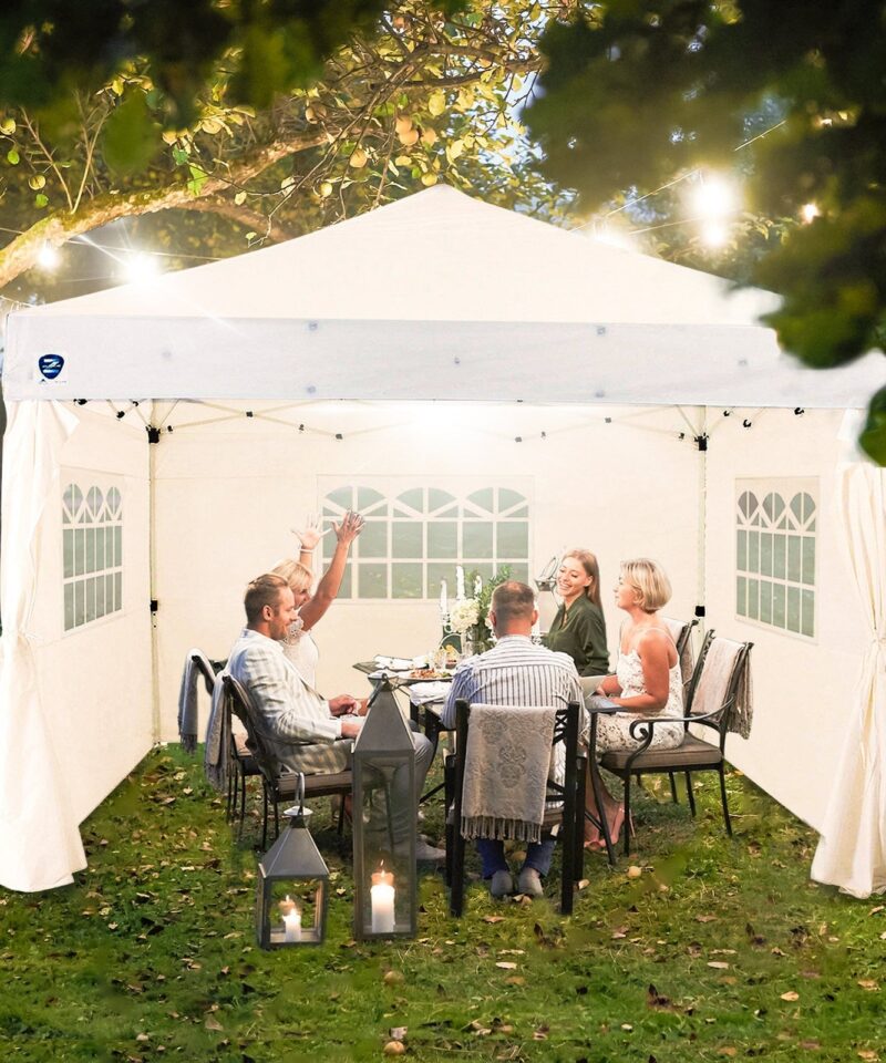 Venture 12 x 10 Foot Lawn Garden Event Outdoor Pop Up Canopy Tent, White - Image 4
