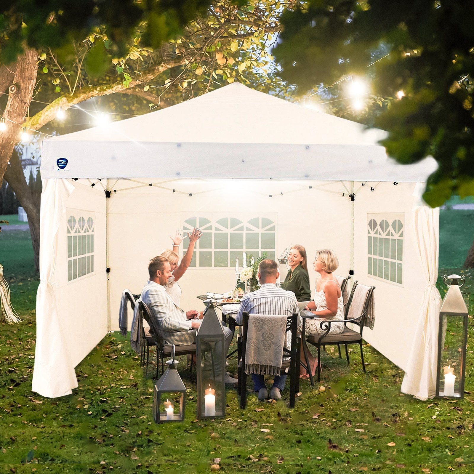 Venture 12 x 10 Foot Lawn Garden Event Outdoor Pop Up Canopy Tent, White - Image 4