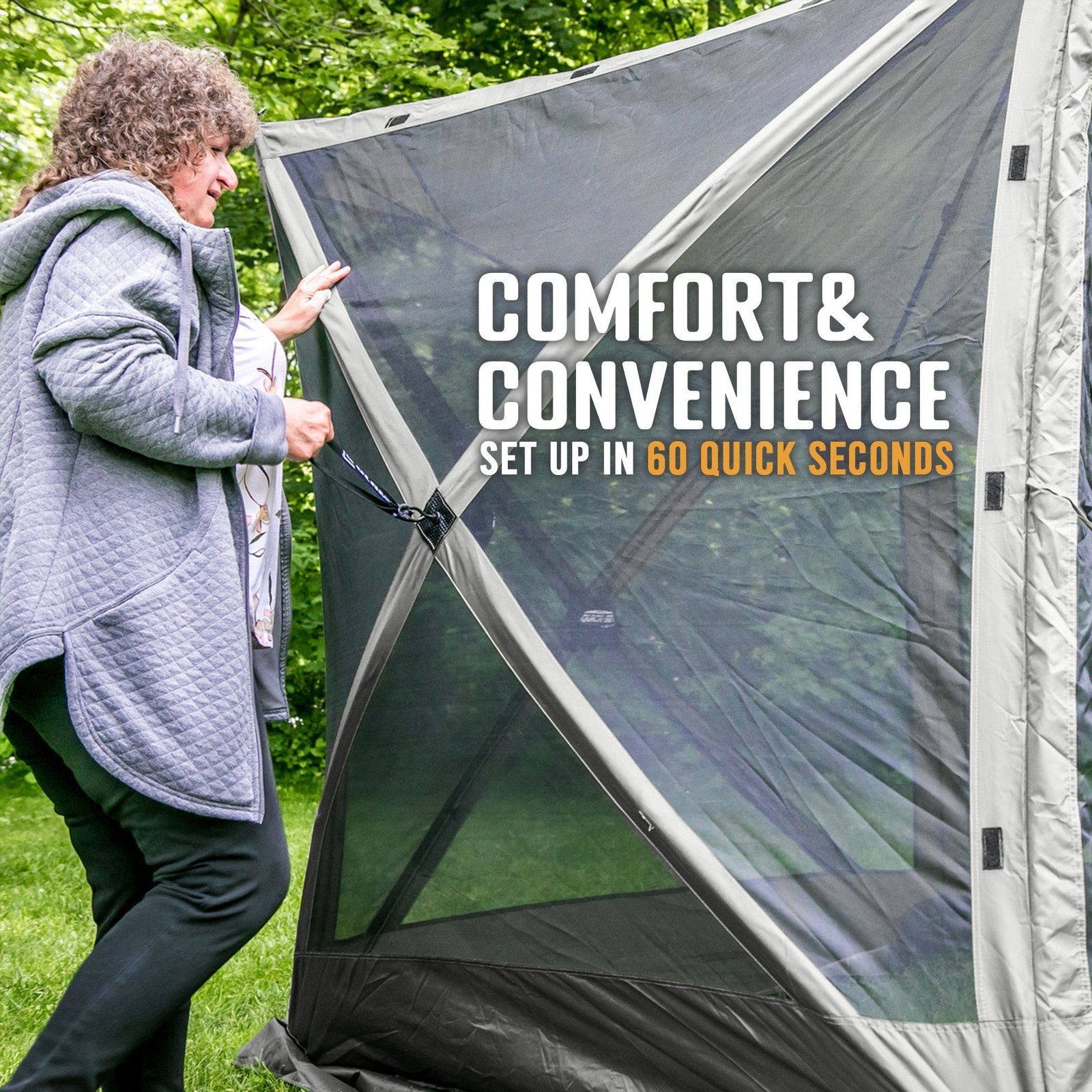 Quick-Set Pavilion 12.5 x 12.5 Foot Portable Outdoor Canopy Shelter, Gray - Image 3