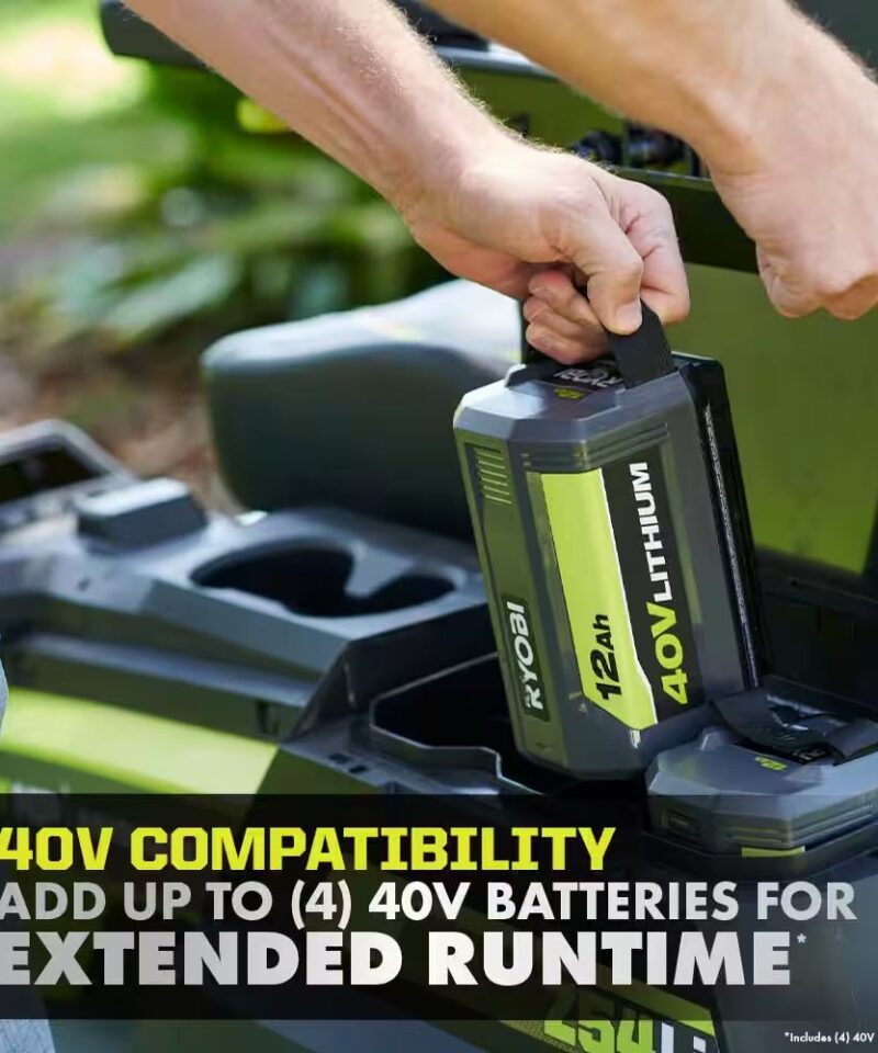 80V HP Brushless 54 In. Battery Electric Cordless Zero Turn Riding Mower (3) 80V Batteries (4) 40V Batteries and Charger - Image 6