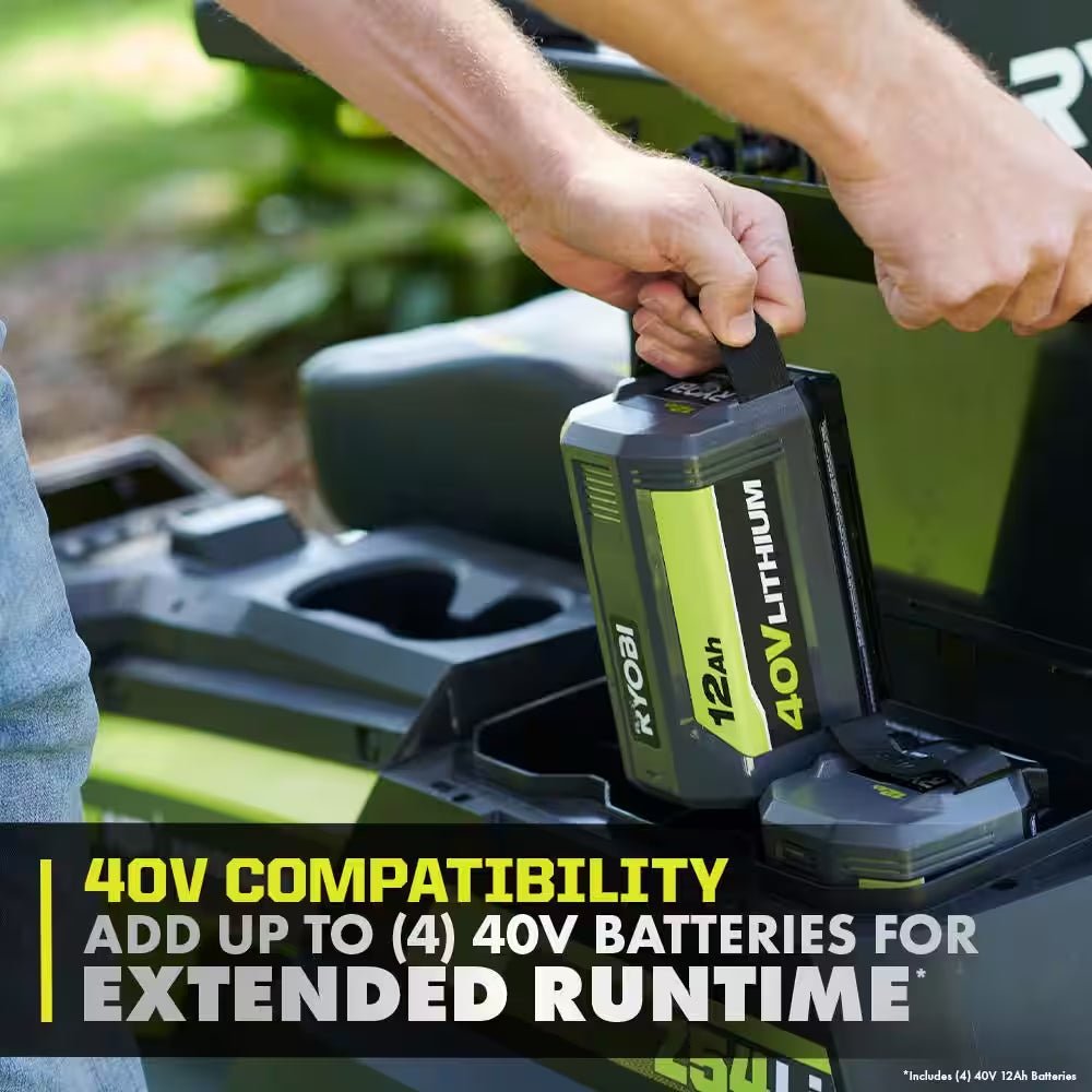 80V HP Brushless 54 In. Battery Electric Cordless Zero Turn Riding Mower (3) 80V Batteries (4) 40V Batteries and Charger - Image 6