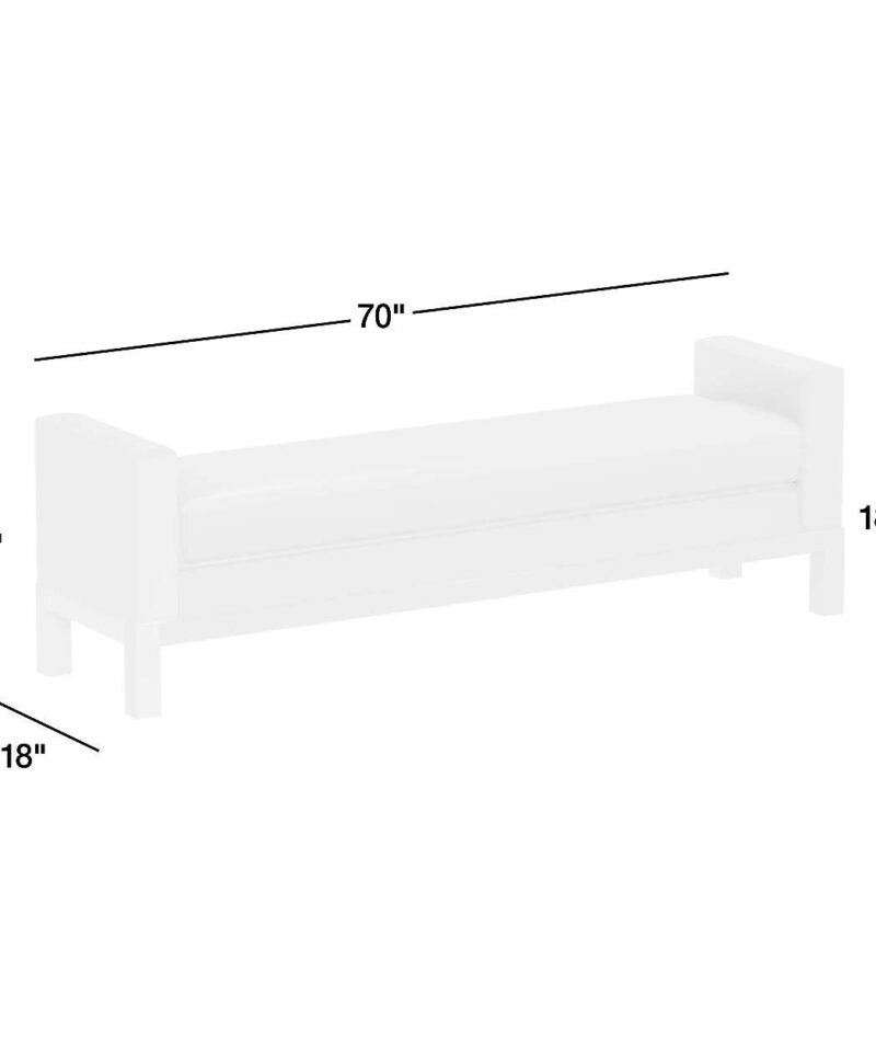 Keane 70″ Weathered Natural Wood Upholstered Bench - Image 7