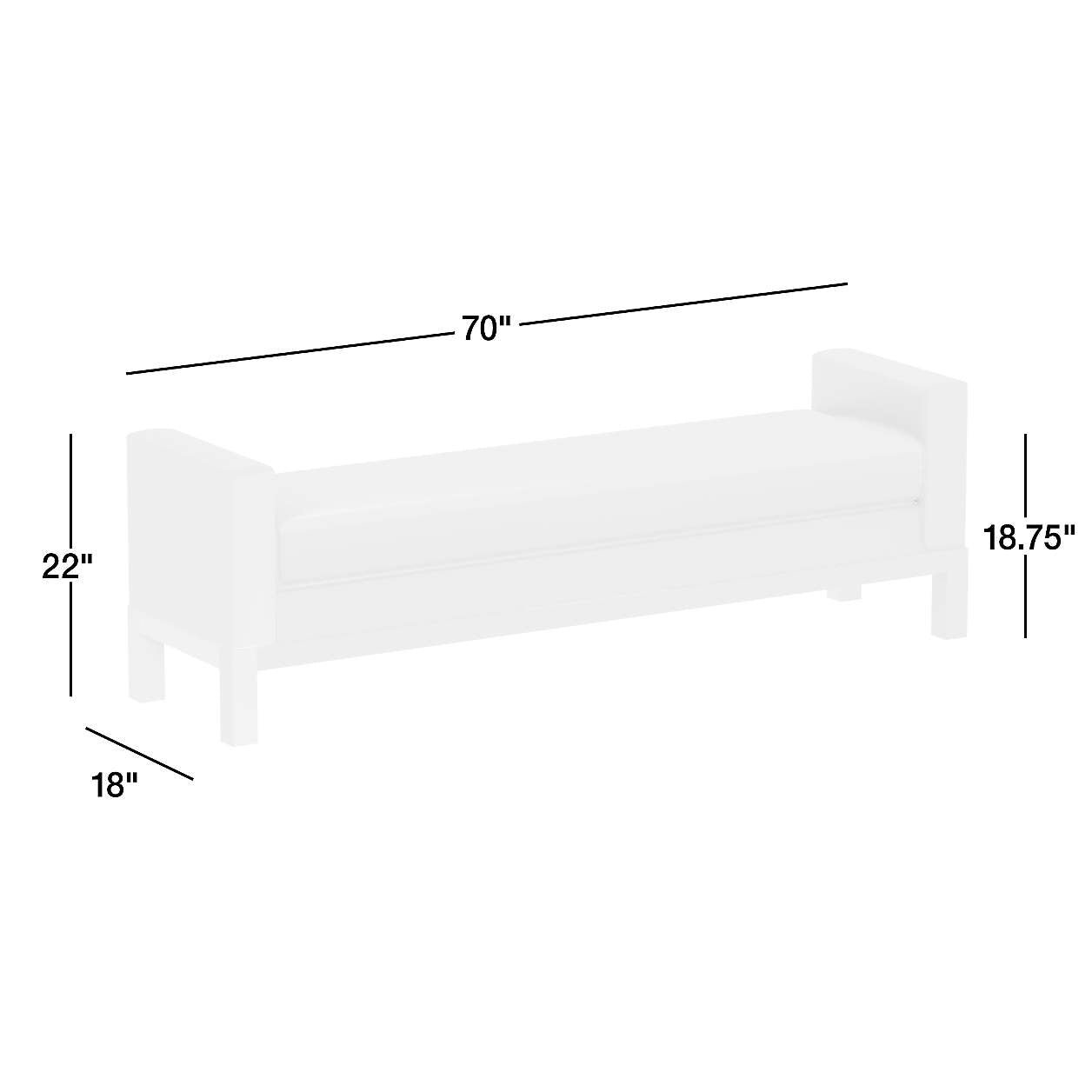 Keane 70″ Weathered Natural Wood Upholstered Bench - Image 7