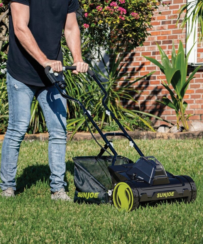 Cordless Push Reel Mower, 15” Yard Trimmer w/ Collection Bag, 24V-CRLM15 - Image 8
