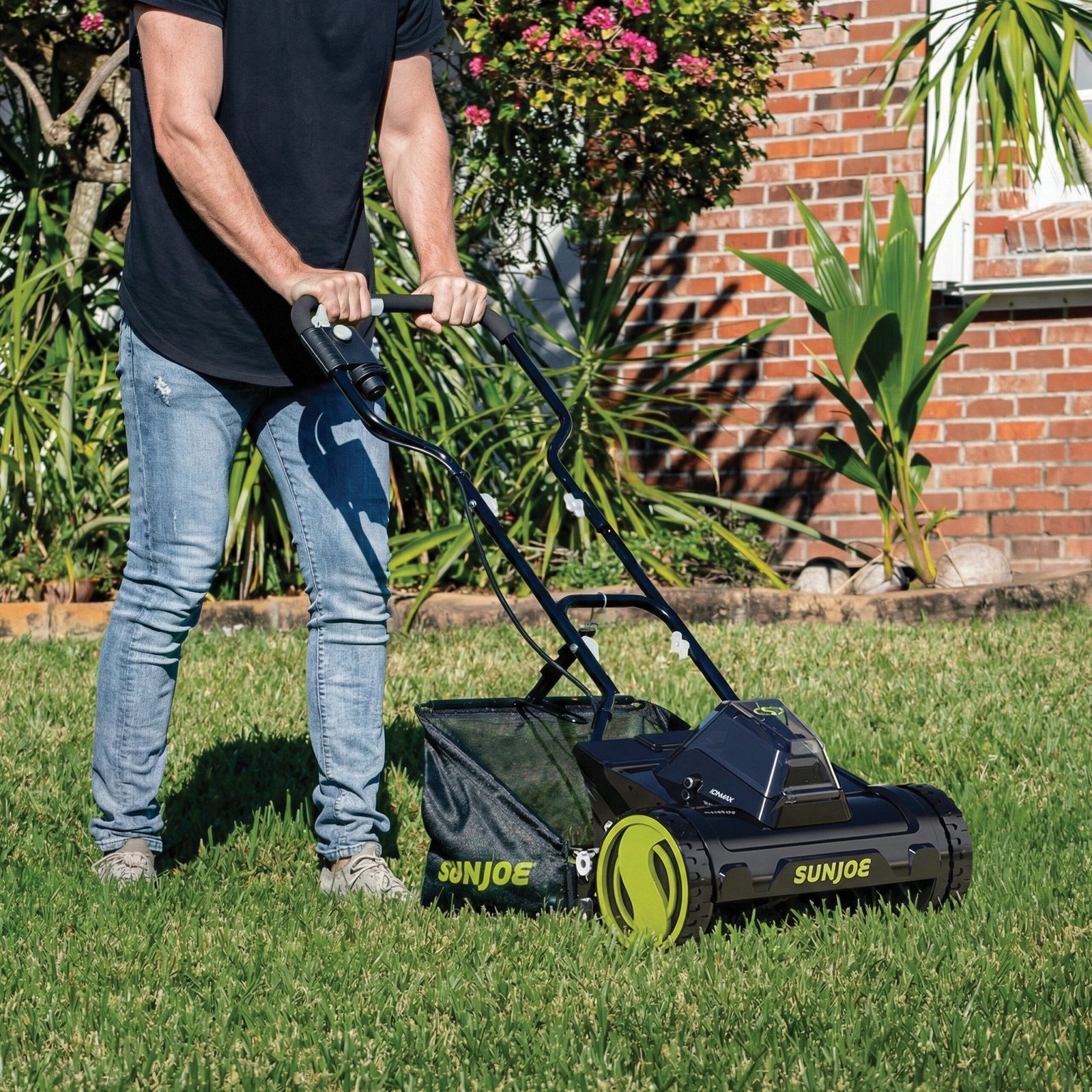 Cordless Push Reel Mower, 15” Yard Trimmer w/ Collection Bag, 24V-CRLM15 - Image 8