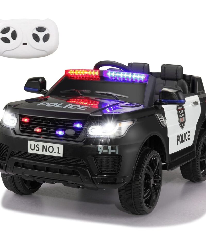 12 Volt Battery Powered Ride On Police SUV for Kids Ages 3 Years, Black