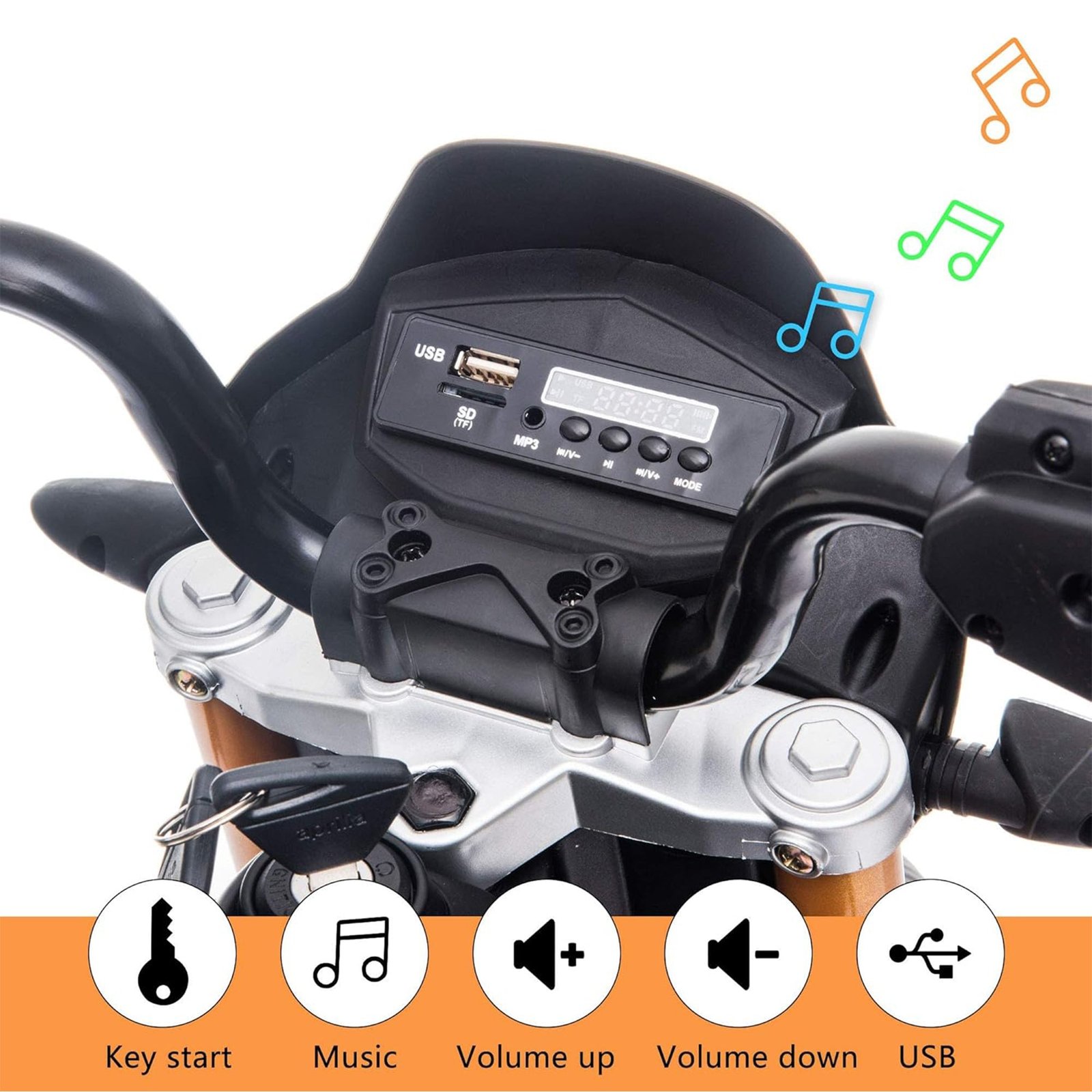 Battery Powered Ride On Aprilia Motorcycle for Ages 3 Years and Up, Red - Image 3