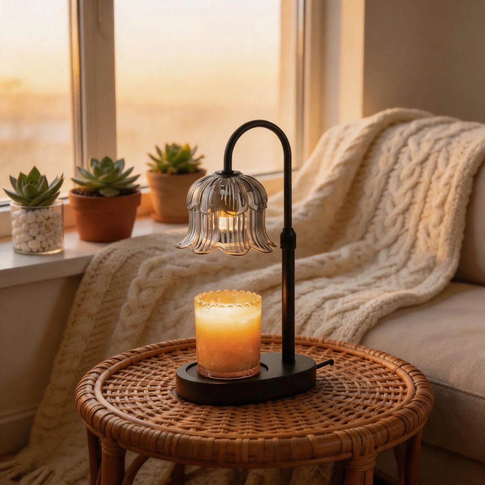 Adjustable Candle Warmer Lamp – Dimmable Wax Melt Warmer with Timer, Modern Ambient Table Light for Home Decor - Image 2