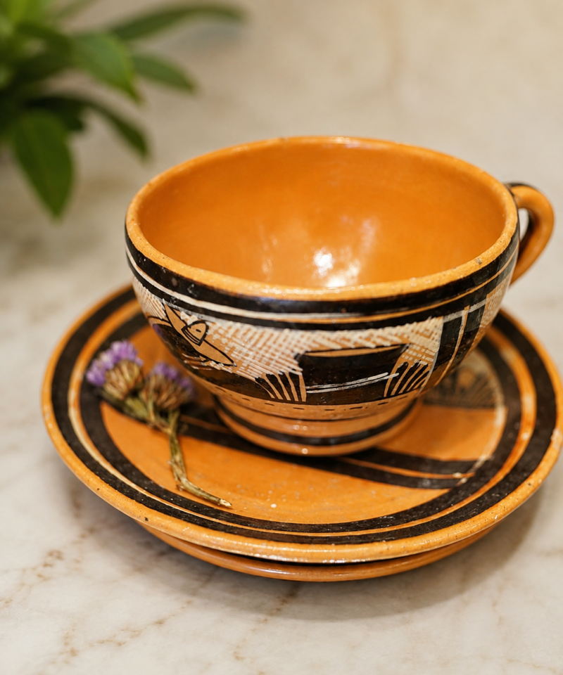 Alternative view of Rustic Vintage Ceramic Cup & Saucer