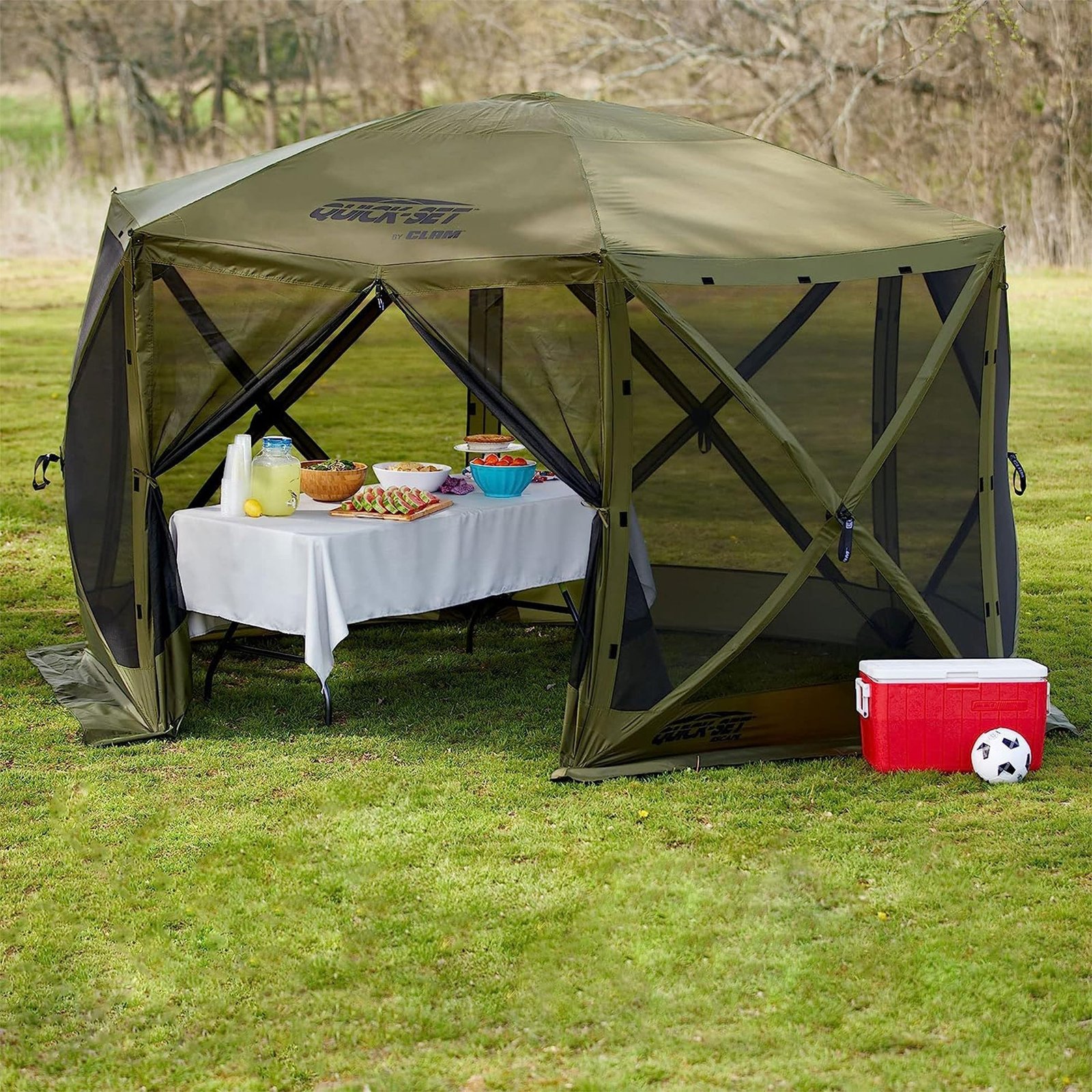 Quick-Set Pavilion 12.5 x 12.5 Foot Portable Outdoor Canopy Shelter, Green - Image 5