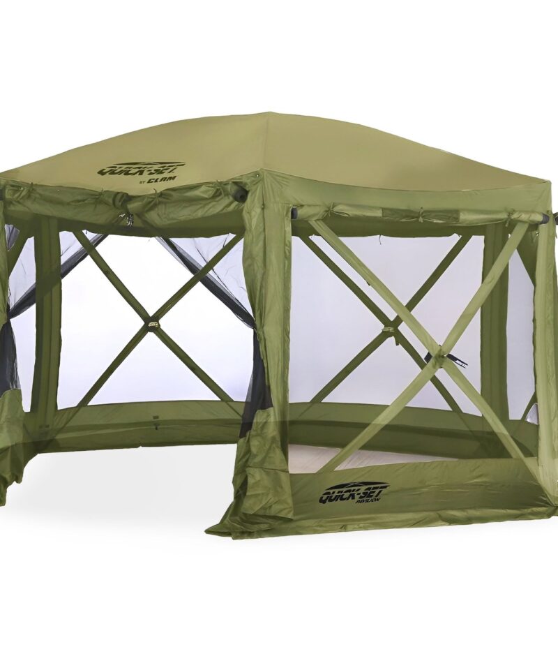 Quick-Set Pavilion 12.5 x 12.5 Foot Portable Outdoor Canopy Shelter, Green