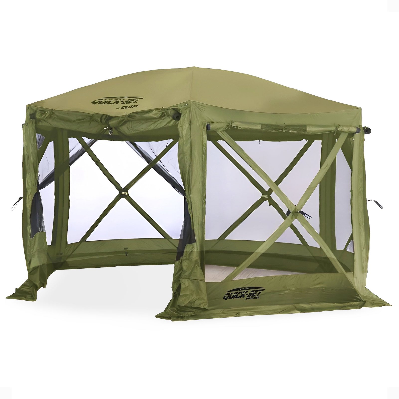 Quick-Set Pavilion 12.5 x 12.5 Foot Portable Outdoor Canopy Shelter, Green