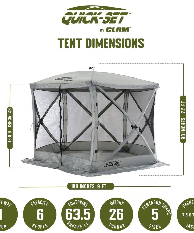 Quick Set Venture Canopy Shelter + Quick Set Screen, Gray (2 Pack) - Image 5