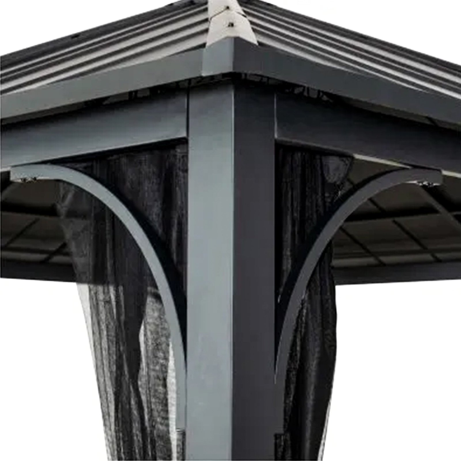 Hildreth 11 x 13 Foot Screened Gazebo Canopy Outdoor Pergola Tent, Black - Image 8
