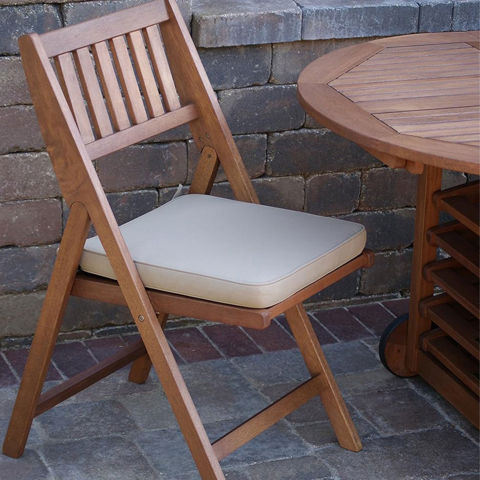 Outdoor Interiors 7 Piece Fold and Store Eucalyptus Hardwood Outdoor Dining Set - Image 3