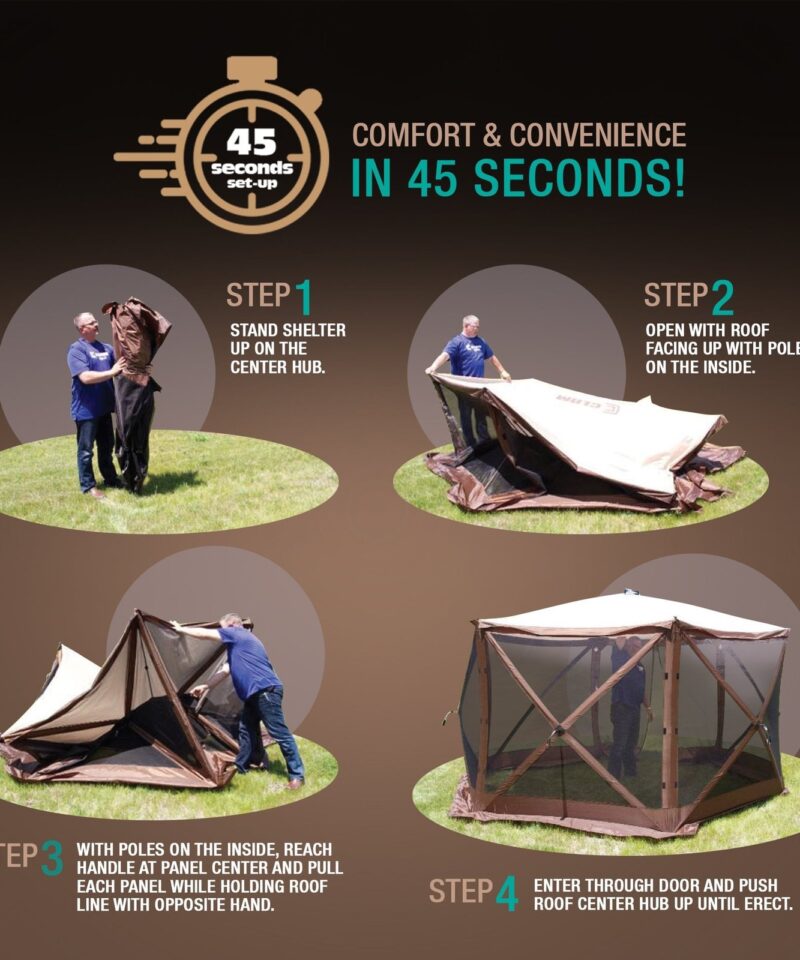 Quick Set Venture Canopy Shelter + Quick Set Screen, Gray (2 Pack) - Image 10