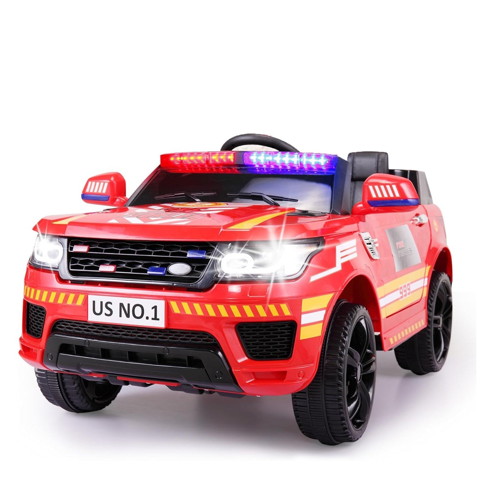 12 Volt Battery Powered Ride On Fire Truck for Kids Ages 3 Years, Red