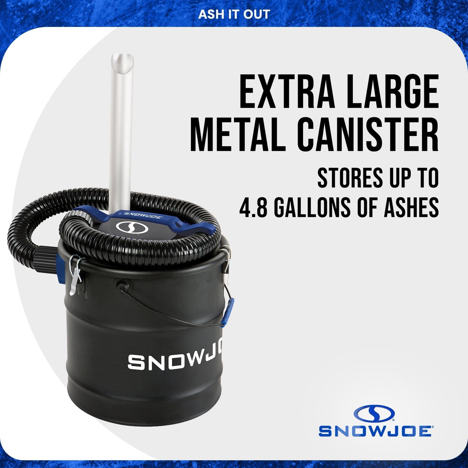 4.8 Gallon Bagless Ash Vacuum Cleaner, Metal Canister, Blue, ASHJ202E - Image 5