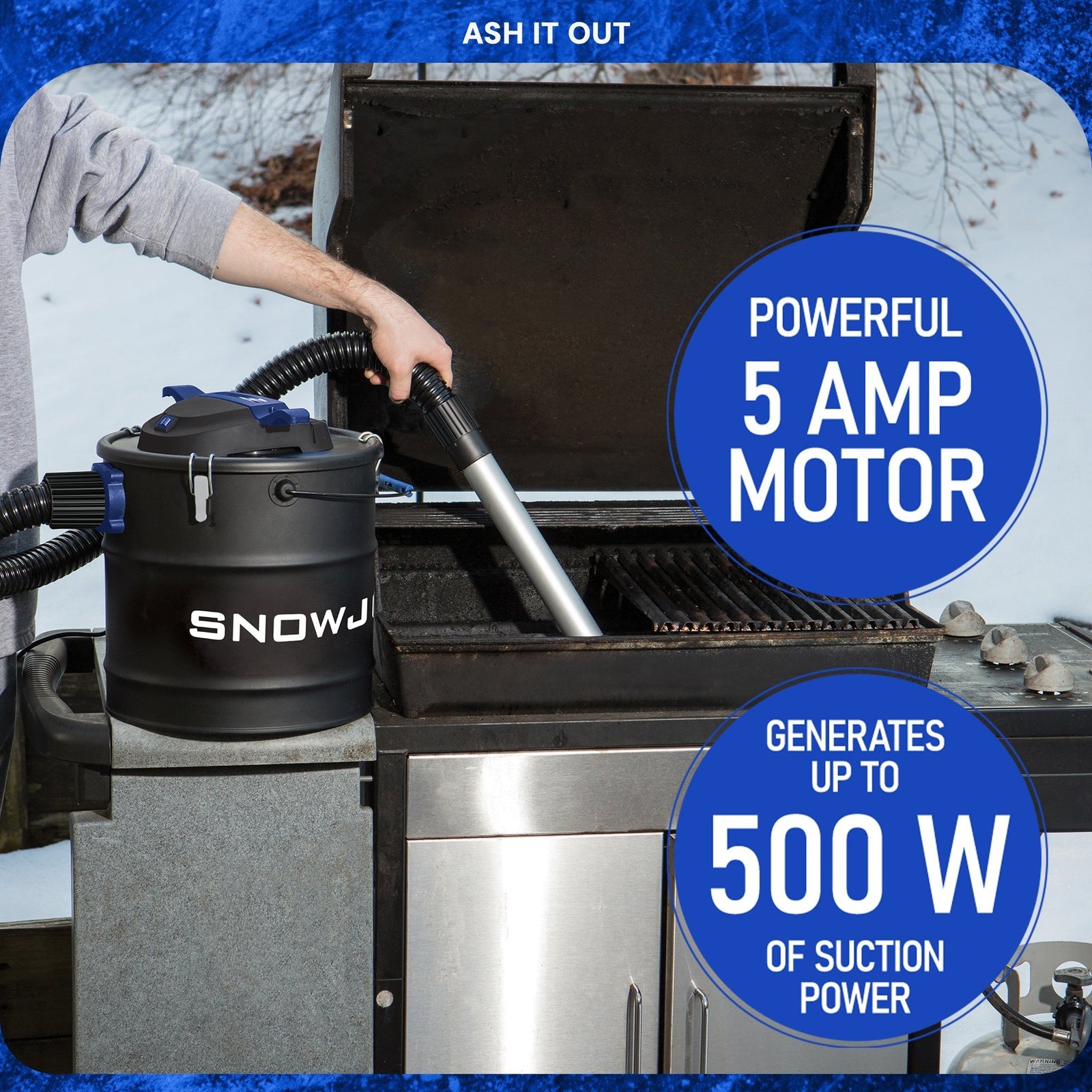 4.8 Gallon Bagless Ash Vacuum Cleaner, Metal Canister, Blue, ASHJ202E - Image 9