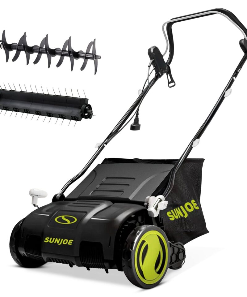 15″ Electric Dethatcher Scarifier with 13.2 Gallon Bag, 13 Amp, AJ805E