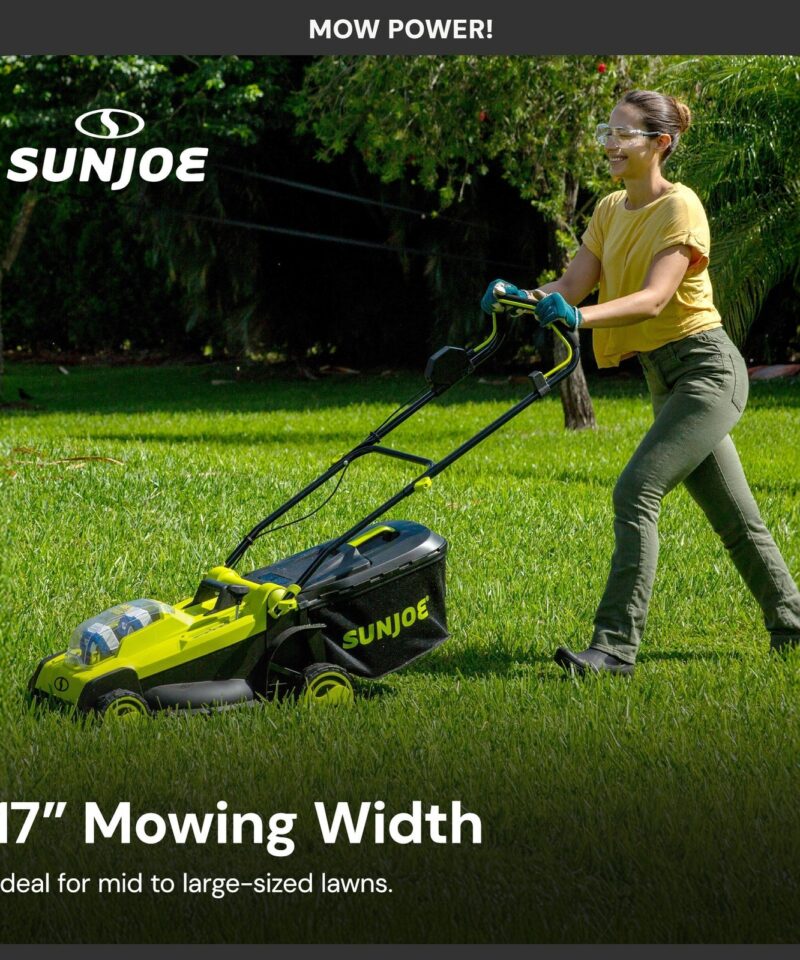 Mulching Walk Behind Lawn Mower, 11 Gallon Grass Catcher, 24V-X2-17LM - Image 4