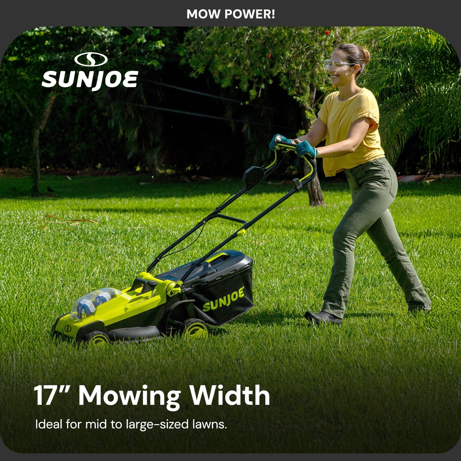 Mulching Walk Behind Lawn Mower, 11 Gallon Grass Catcher, 24V-X2-17LM - Image 4