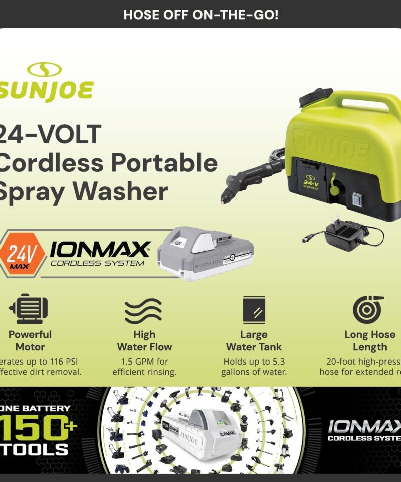 Alternative view of 24V IONMAX Cordless Sink/Shower Spray Washer Kit with Battery, WA24C-LTE