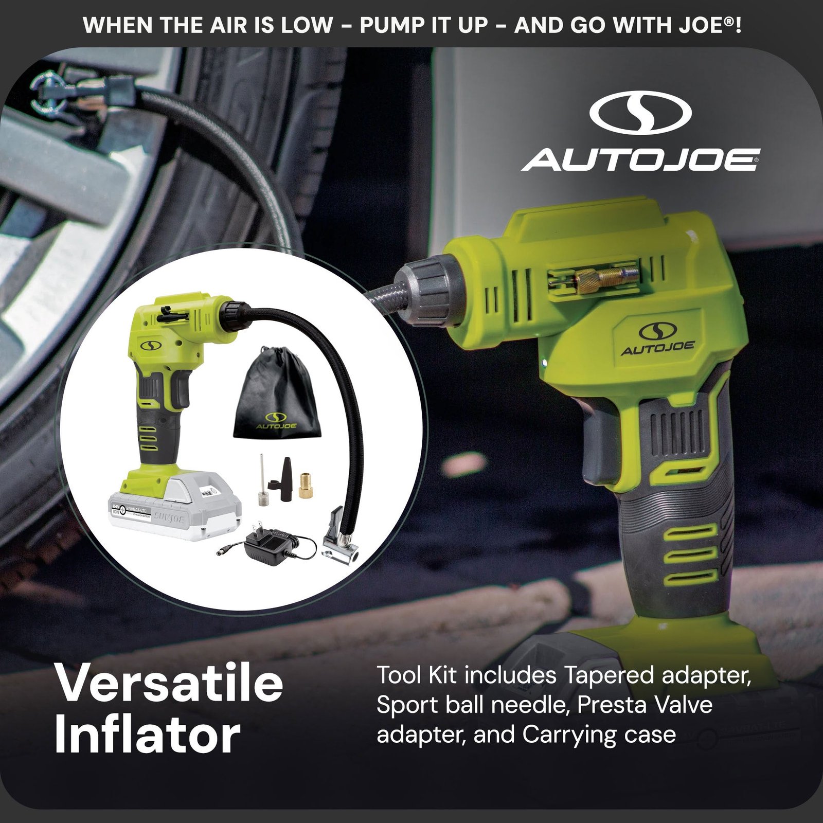 Auto Joe Portable Air Compressor Cordless Tire Inflate Pump, 24V-AJC-LTE - Image 5