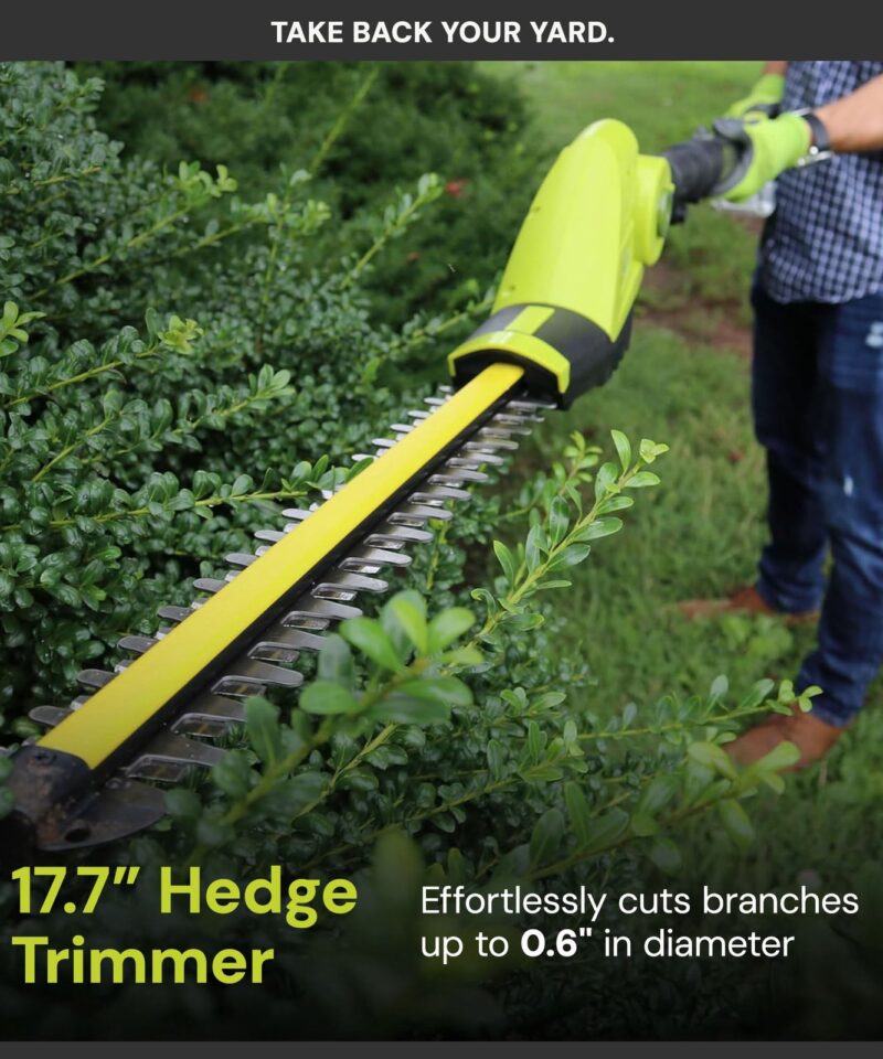IONMAX Cordless Lawn Care System, Grass and Hedge Trimmer with Pole Saw - Image 4