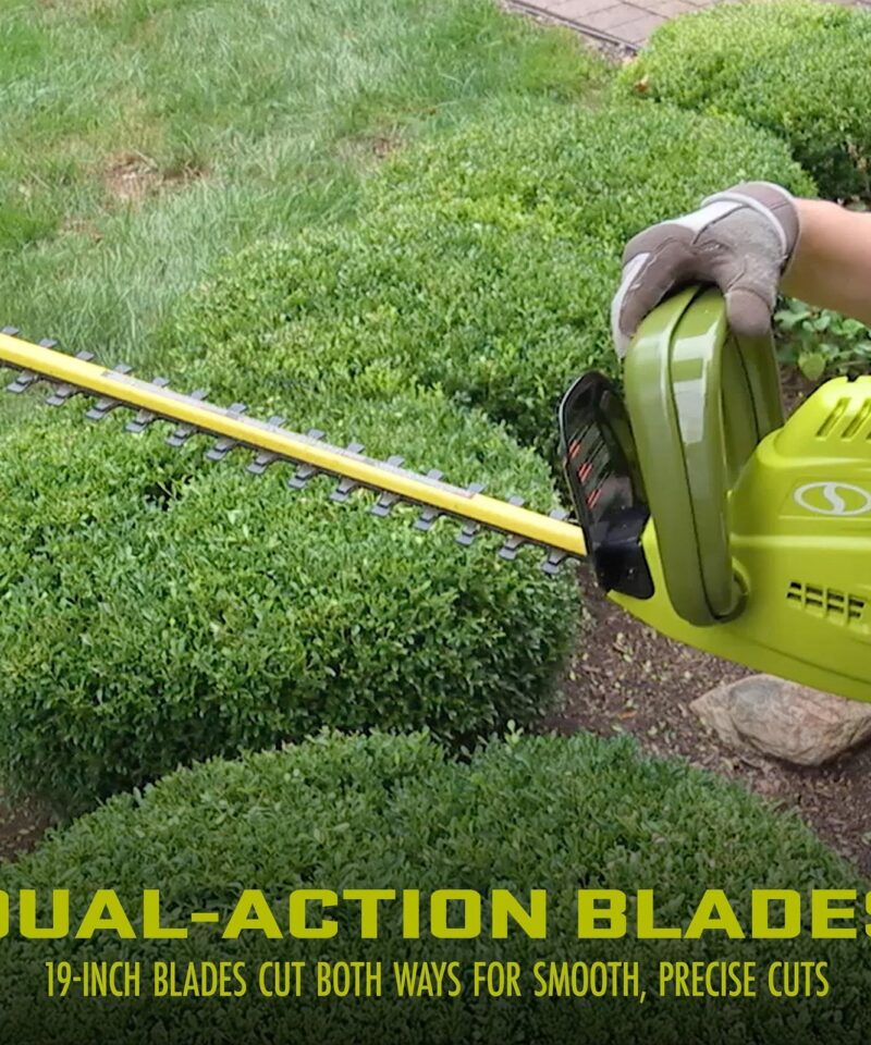 19” Electric Pole Hedge Trimmer, Portable Dual Blade Tool SJH904E, Green - Image 5