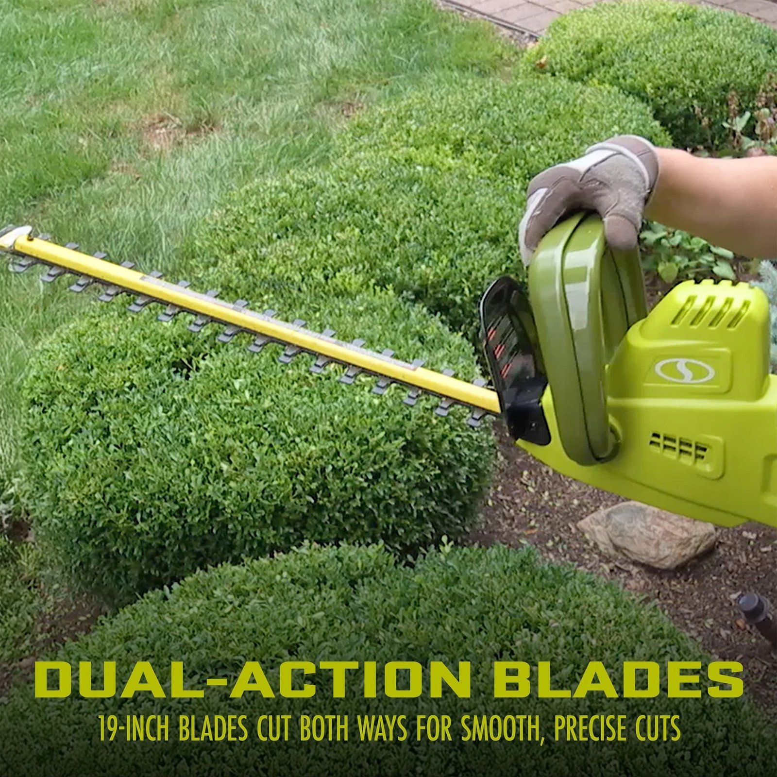19” Electric Pole Hedge Trimmer, Portable Dual Blade Tool SJH904E, Green - Image 5