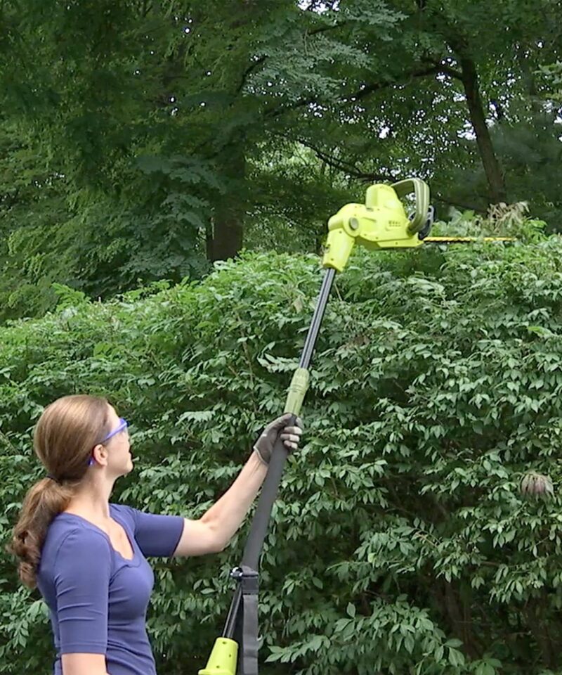 19” Electric Pole Hedge Trimmer, Portable Dual Blade Tool SJH904E, Green - Image 8