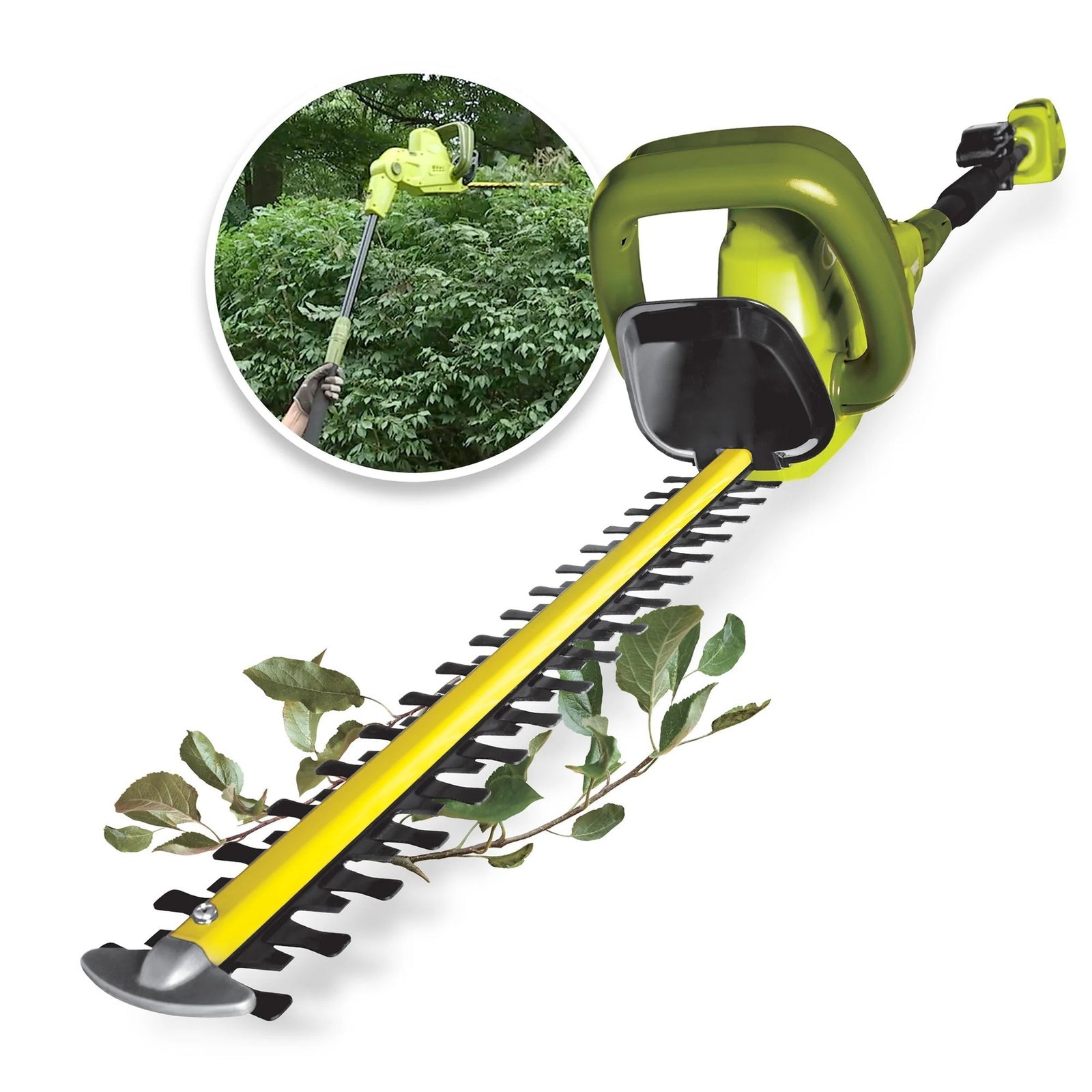 19” Electric Pole Hedge Trimmer, Portable Dual Blade Tool SJH904E, Green - Image 10