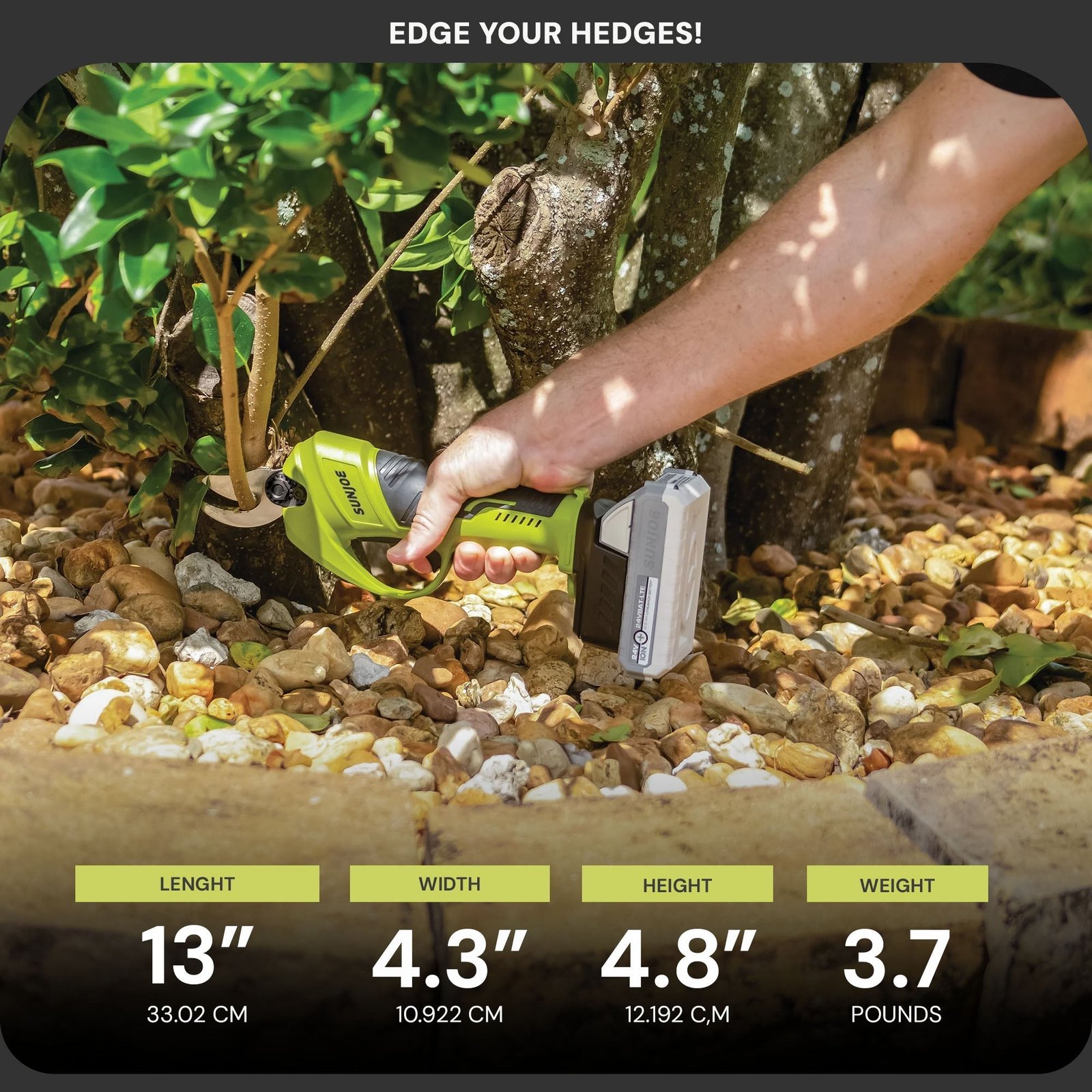 24V Cordless Handheld Pruner with Battery and Charger, 80W, 24V-PRN1-LTE - Image 3