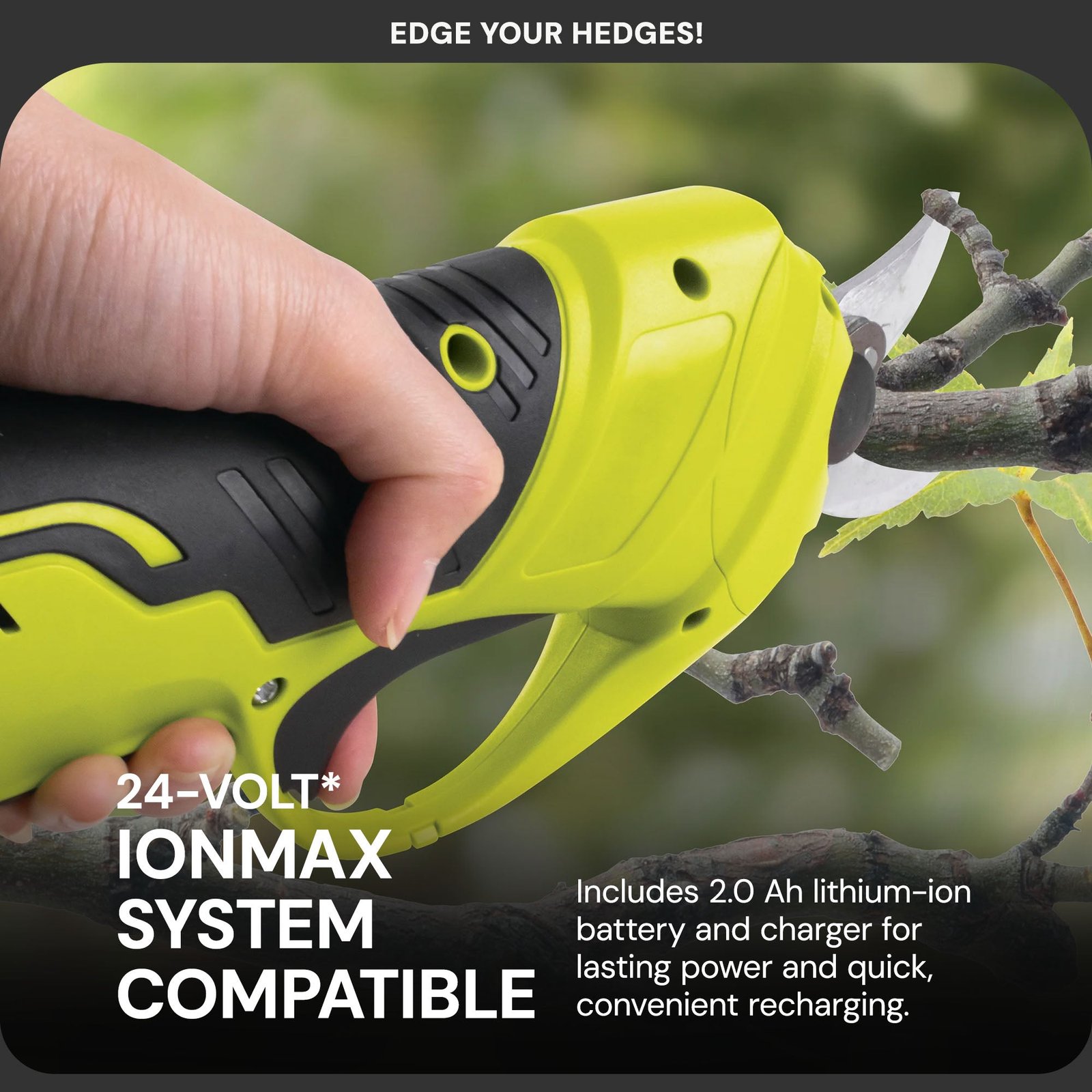 24V Cordless Handheld Pruner with Battery and Charger, 80W, 24V-PRN1-LTE - Image 4