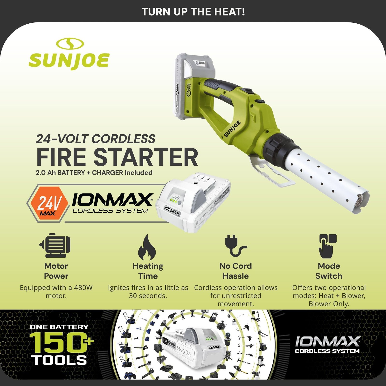 24V Cordless Electric Fire Starter for Charcoal BBQ Grills, 24V-BBQ-LTE - Image 2
