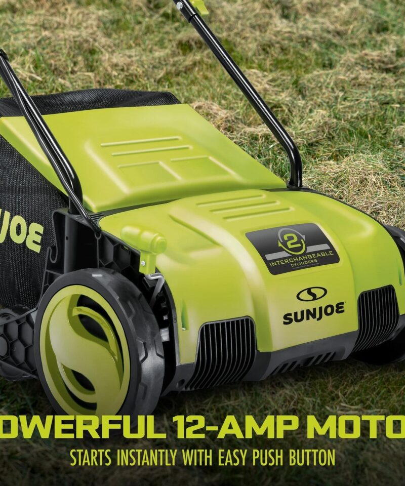 12.6-Inch Electric Lawn Dethatcher and Scarifier, 12 Amp, Green, AJ798E - Image 5