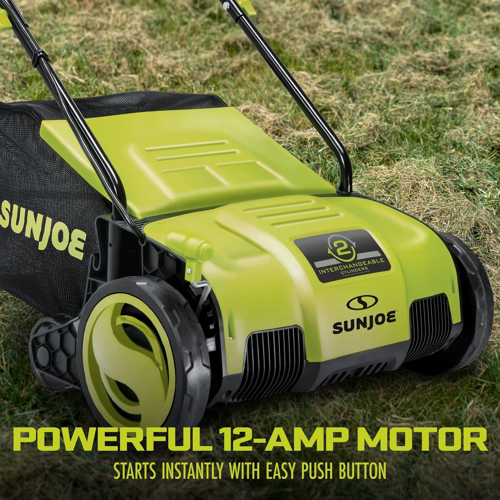 12.6-Inch Electric Lawn Dethatcher and Scarifier, 12 Amp, Green, AJ798E - Image 5