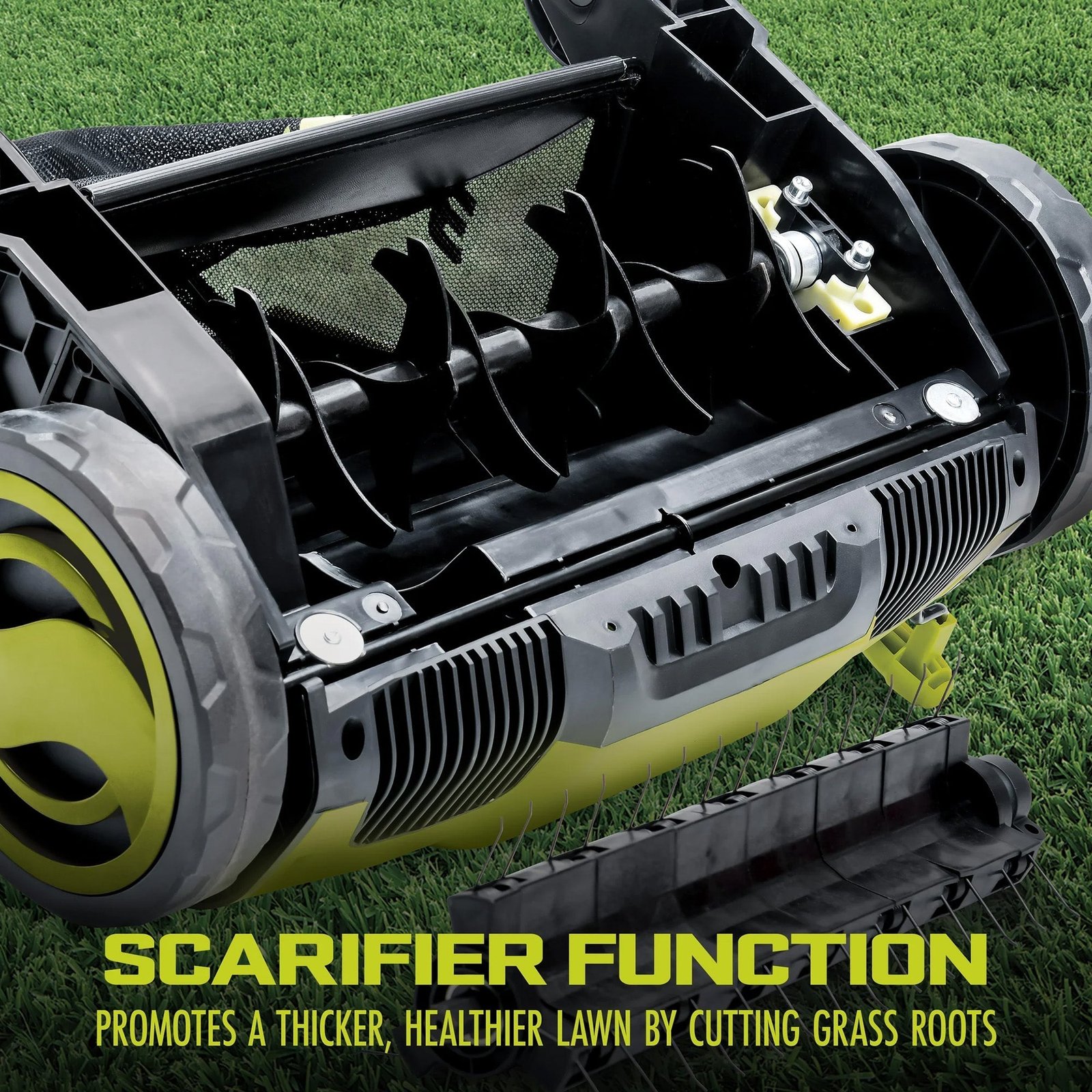 12.6-Inch Electric Lawn Dethatcher and Scarifier, 12 Amp, Green, AJ798E - Image 8