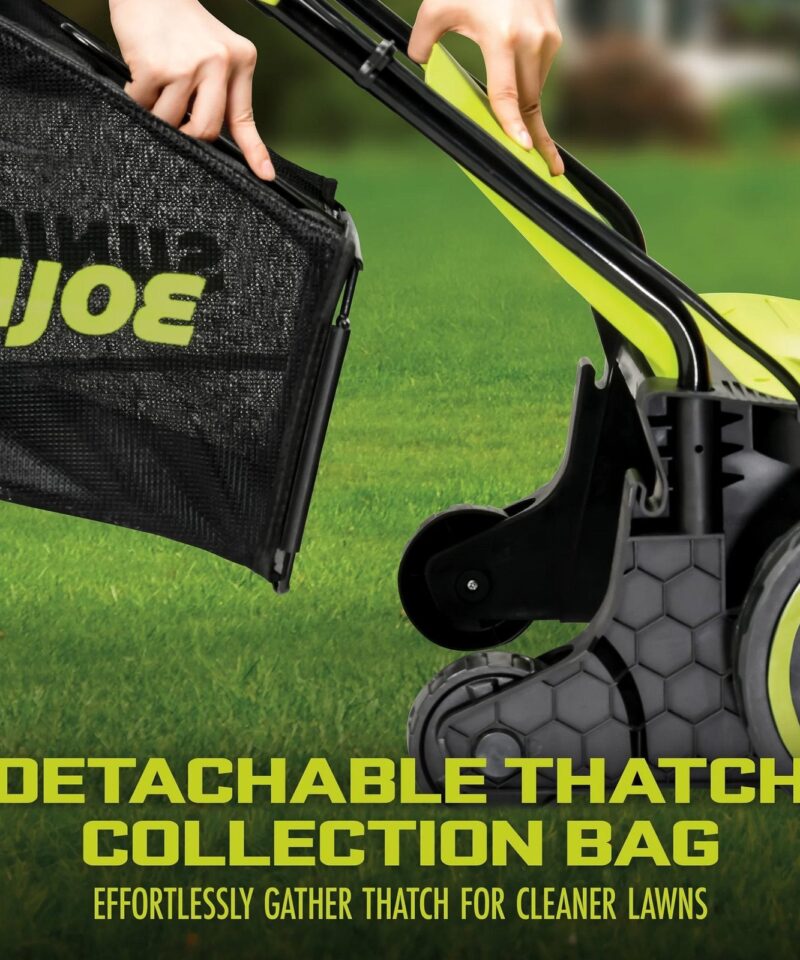 12.6-Inch Electric Lawn Dethatcher and Scarifier, 12 Amp, Green, AJ798E - Image 10