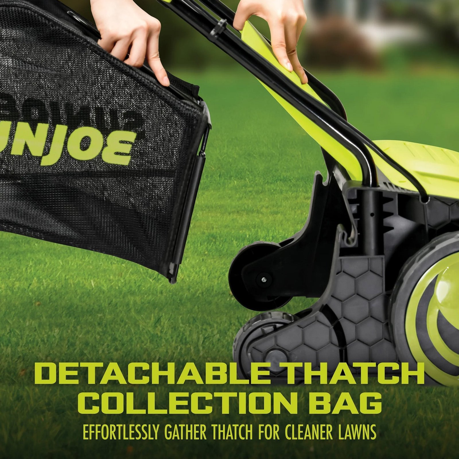 12.6-Inch Electric Lawn Dethatcher and Scarifier, 12 Amp, Green, AJ798E - Image 10