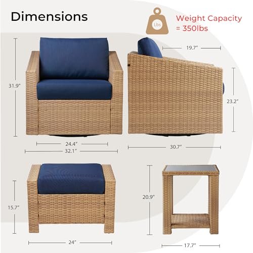 5 Pieces Wicker Patio Furniture Set - Image 6