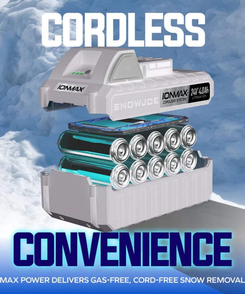 IONMAX 24V Cordless Snow Blower with Electric Engine, 24V-X2-SB18-GO - Image 7