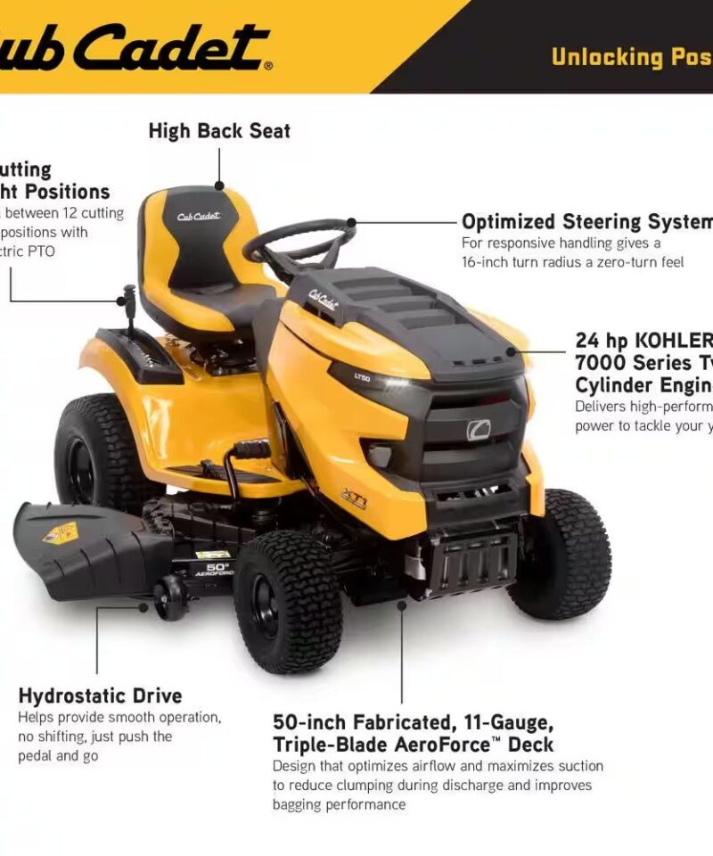 XT1 Enduro LT 50 In. Fabricated Deck 24 HP V-Twin Kohler 7000 Series Engine Hydrostatic Drive Gas Riding Lawn Tractor - Image 2